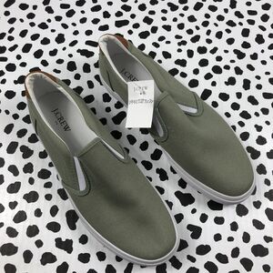 J.CREW FACTORY Men's Canvas Slip-On Sneakers Quarry Green sz 10 H BS136